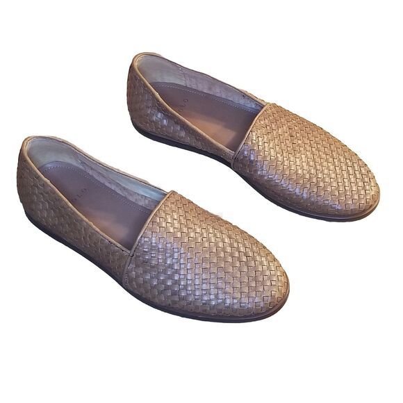 Nisolo Mara Loafers Women's Size 10.5 Shoes Brown Woven Leather Slip On Flats - Picture 2 of 6